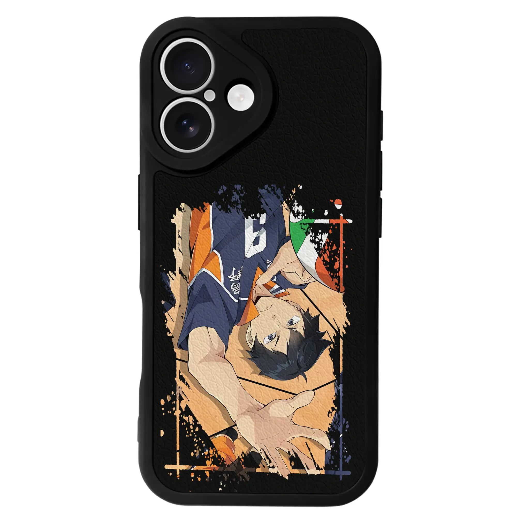 ハイキュー!! グッズ,影山飛雄 - IPhone 16シリーズ対応 ・ シリコンスマホケース ・ レザー調 ・ 高精度フィット ・ 耐衝撃 ・ ワイヤレス充電対応 ・ 精密カット